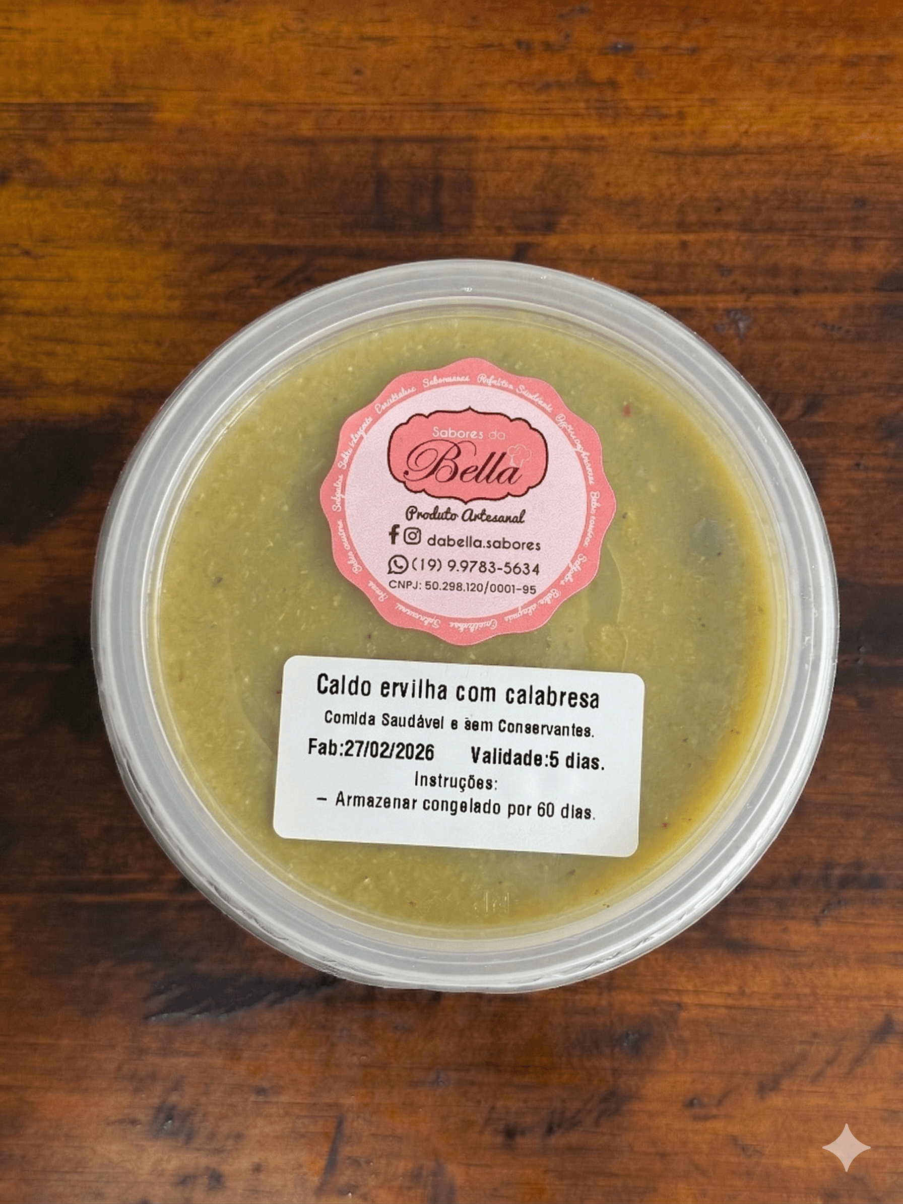Caldo de ervilha com calabresa